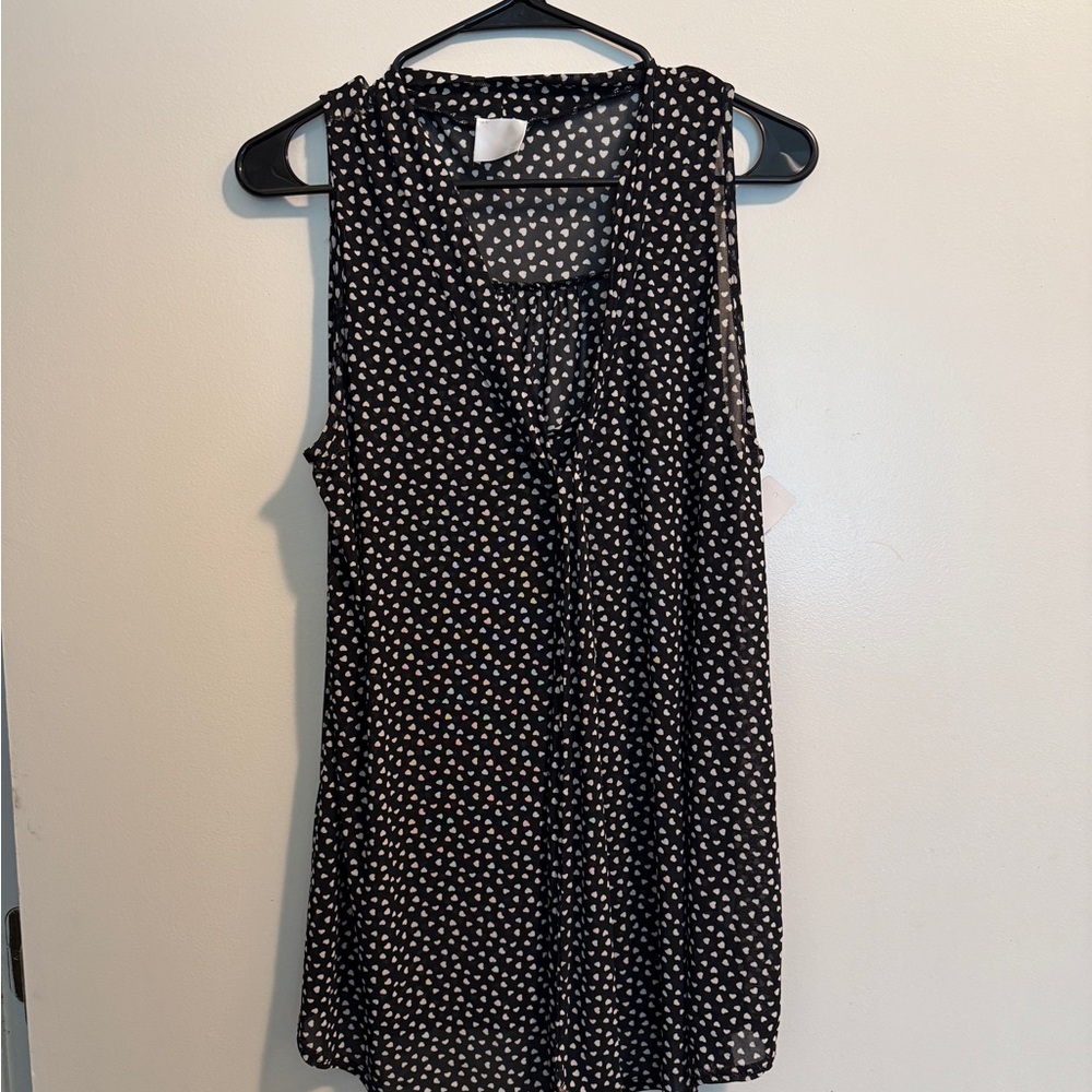 Black and White sheer Sleeveless Women's Top